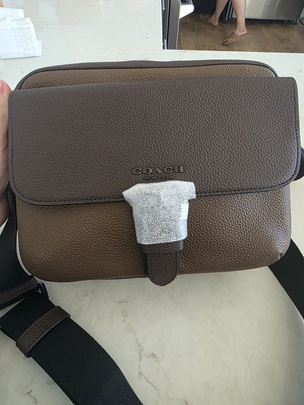 COACH New York Men's Brown Leather Crossbody Bag
